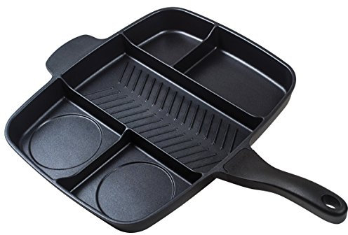 Masterpan - Padella senza induzione con manico ergonomico in bachelite, serie 5, colore: Nero