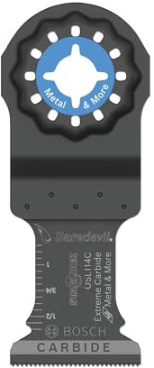 BOSCH OSL114C 1-Piece 1-1/4 in. Starlock Oscillating Multi Tool Metal & More Carbide Extreme Plunge Cut Blade for Cutting Iron Bar, Metal, Wood with Nails, Drywall and Tile