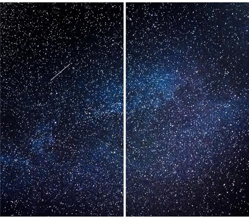 DAMU Hob Cover 2-Piece 2 x 30 x 52 cm Hob Cover Ceramic Hob Glass Chopping Plate Ceramic Hob Cover Hob Cover Chopping Board Glass Plate Blue Sky