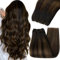 YoungSee Tressen Extensions Echthaar Ombre Echthaar Tressen zum Einnahen Braun Balayage Weft Extensions Echthaar Tressen Remy Haare Tressen Echthaar Weaving Hair Extensions Glatt 100g #2/2/6