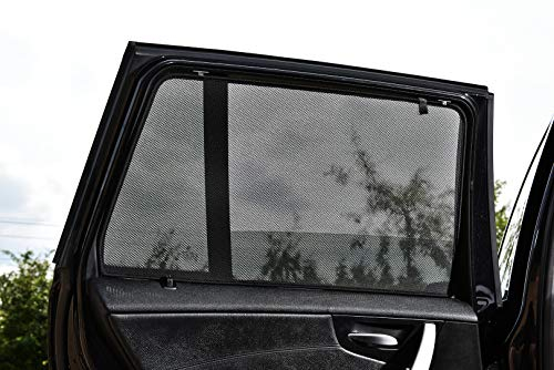 Satz Car Shades (Hintertüren) kompatibel mit Audi A6 4G Avant 2011-2018 (2-teilig), Schwarz