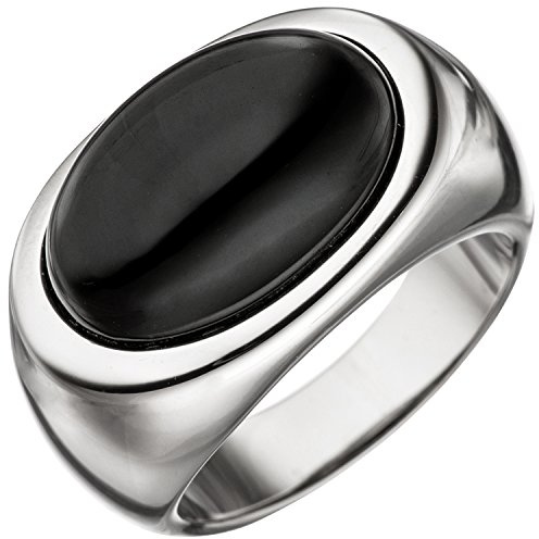 Jobo Damen-Ring aus 925 Sterling Silber mit Onyx