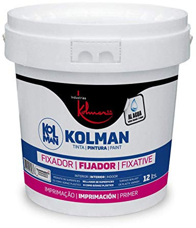 Kolman Fijador al agua Transparente. selladora y fijadora de paredes y techos para interior y exterior (750 ml.)