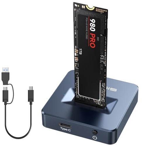 ACASIS Nvme Docking Station, M.2 NVME e SATA Docking Station, Custodia da 10 Gbps M2 SSD a USB, M2 USB Adapter Supporta SSD NVMe M.2(Chiave M) e SSD SATA- basato(Chiave B+M)