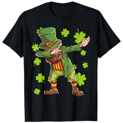 St Patricks Day Shirt Herren Damen Kinder Leprechaun Kostüm T-Shirt