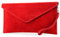 modamoda de T106 Damen Wildleder Rauleder Clutch Umhängetasche Abendtasche handmade in Italy, Farbe:Rot
