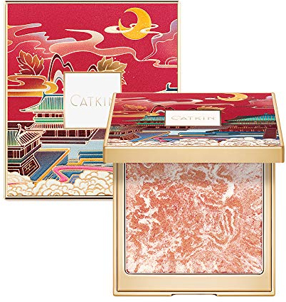 CATKIN Rouge Blush, Baked Powder Blush and Highlighter 2 in 1, Schimmer Cremige Textur, Hochpigmentierte, Langlebig, Federleichte Formel, Einfach zu verblenden für Einen Frischen Look,10g