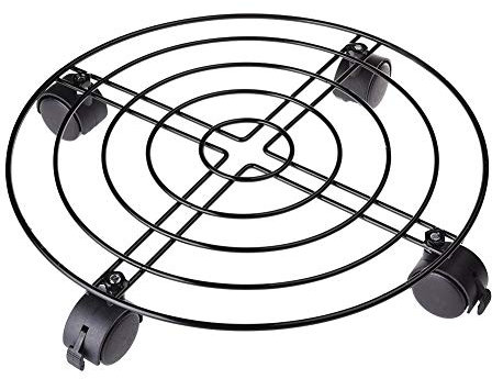 ZIYUMI Heavy Duty Iron Plant Stand, Movable Round Flower Pot Rack with Wheels Garden Pot Holder for Planter Display