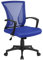 Yaheetech Sedia da Scrivania Ufficio Altezza Regolabile con Braccioli Girevole a Rotelle Ergonomica Lombare Reclinabile in Rete Traspirante Blu Portata 136 kg