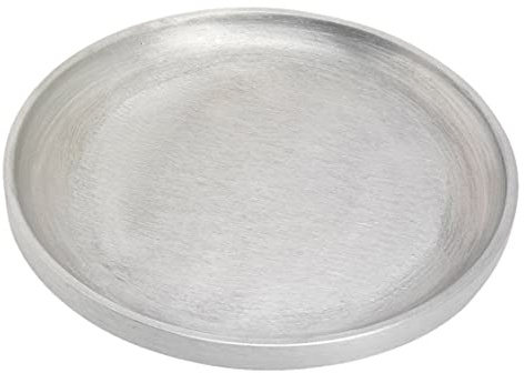 NKlaus untersetzer für Kerzen Aluminium; matt, Silber, Ø14cm, 1 Stück | 0,5cm; 12 cm