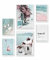 Heimlich® Premium Poster Set mit Bilderrahmen Holz Weiss | 2 x DIN A3 & 4 x DIN A4 - ca. 30x42 & 21x30 | Stilvolle Poster Collagen mit passenden Bilder als Wanddeko » Strand Pink Flamingo «
