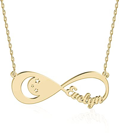 Joelle Jewelry Design Personalisierte Namenskette with Schmetterling, Fuß, Sternbild, Hundepfote, Kreuz Infinity Kette mit Namen Geburtstagsgeschenk Für Frauen Mädchen Mama Freundin Schwester Oma