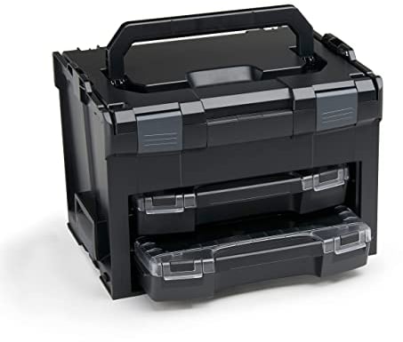 L-BOXX Sortimo LS BOXX 306 | inkl. i-BOXX 72 H3 & i-BOXX 72 I3 in Schwarz | Professioneller Werkzeugkoffer leer | Werkzeugkiste leer Kunststoff