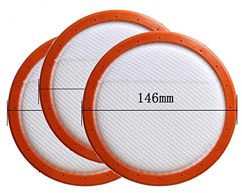 3 Stück Ersatz waschbarer runder HV-Filter Baumwolle HEPA-Filter für Midea C3-L148B C3-L143B VC14A1-VC 146/130mm