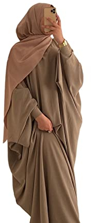 Damen Kleid Muslimische Gebet Abaya Islamische Robe Maxi Afrikanischer Kaftan Türkei Islam Dubai Türkei Kleid in voller Länge mit Hijab
