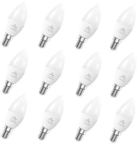 Lampadine a LED e14 Candela C37 6W Luce Bianca Naturale, 4200k Equivalenti 40W Alogena Bulbi, 550lm Non Dimmerabile,Attacco Piccolo E14 SES Risparmio Energetico Nessun Sfarfallio Lampadina Pacco da 12