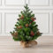 Christow Artificial Mini Christmas Tree with Pine Cones & Berries, 2ft / 60cm Flocked Miniature Tabletop Spruce, Small Indoor Xmas Decoration, Natural Looking PVC & PE Needles, Hessian Wrapped Base