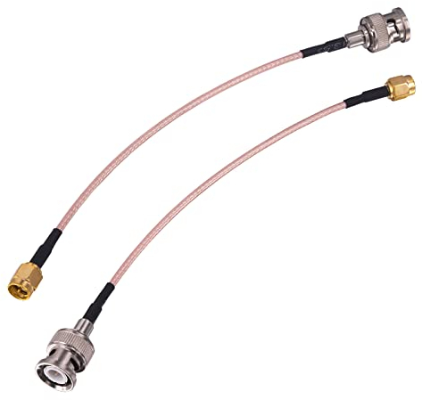 urcianow BNC zu SMA Adapter Cable (2 Pack, 15cm) RG316 Coaxial RF Cable SMA Male to BNC Male Connector for Ham Radio, WiFi Antenna, CB Radio, Wireless Communication