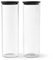 Franklin Lade Glass Storage Jars | 2 Piece Set 1800ml | Airtight Black Bamboo Lids | Glass Jars with lids | Spaghetti Storage Jar | Pasta Storage | Pantry Storage Containers