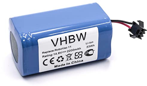 vhbw Akku kompatibel mit Eufy Robovac 11c, 11S Plus, 25C, 25C Max, G10 Hybrid, G15, G20 Staubsauger (2200mAh, 14,8V, Li-Ion)