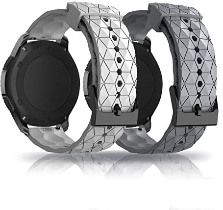 2 Packs Silikon Armbänder 20mm Kompatibel mit Huawei Watch GT2 / GT3-42mm Sport Textur Ersatzband Für Damen Herren Armband Für Huawei Watch GT2 / GT3-42mm (F)
