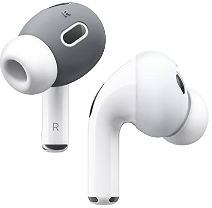 elago [Adatta alla Custodia] Ear Tips Gommini di Ricambio per le Orecchie Compatibile con Apple AirPods Pro 2, Copertura in Silicone Antiscivolo, Senza Polvere (2 Paia di 2 Colori) (Grigio/Bianco)