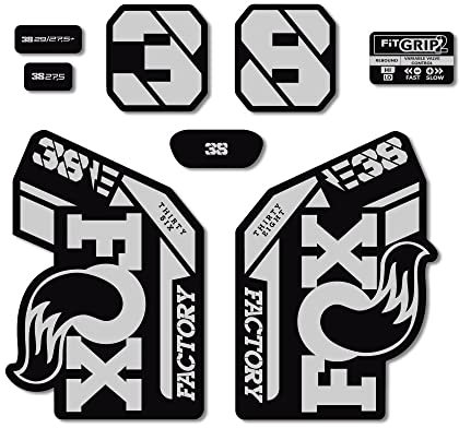 STAR SAM Aufkleber kompatibel mit E-BIKE Fox 38 Heritage Collection 2021, Silber Metallisch