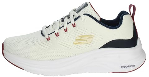 Skechers Herren Vapor Foam Sneaker, White Mesh/Synthetic/Navy Red Trim, 42.5 EU