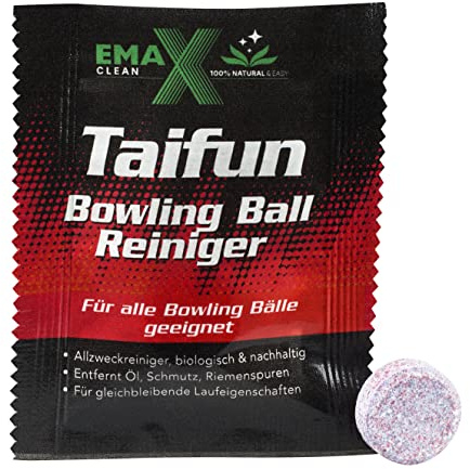 EMAX CLEAN Taifun | Bowling Ball Reiniger | Allzweck-Reiniger für alle Bowlingbälle | Effektive Reinigung von Bowling-Kugeln | Ball-Cleaner in Tab-Form | Made in Germany