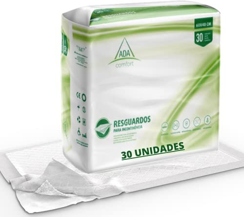 Ada Confort Empapadores 60x40cm - Pack 30 Unidades - Protector de Cama para Incontinencia - Blanco
