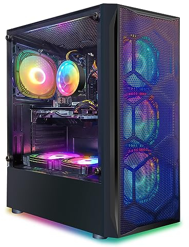 STGsivir PC Gamer Fixe,Ordinateur Gaming,Radeon RX 580 8Go,i7 jusqu'à 3,9GHz, 16Go RAM, 512Go SSD, 600M WiFi, BT 5,0, Ventilateur RGBx6, W10H64