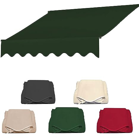 MKYOKO Markise Stoff, Langlebiger Markisenstoff, Wasserdichter Mehrzweck-Markisenschutz, Markisen Ersatzteile (Color : Green, Size : 3m)