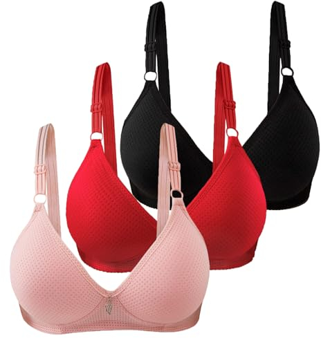 CSWH 3er Pack BHS Damen Ohne Bügel Push Up BH Set Frauen Sexy Bustier Crop Top Sport-BHS Trainings-BH mit verstellbarem für Alltag Yoga Fitness Sport Outdoor