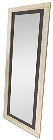 Mattfy - Ganzkörperspiegel Wandbild, Modell Victoria, praktisch und funktional, Cambria und Graphit, Maße: 60 cm (Breite) x 180 cm (Höhe) x 3,5 cm (Hintergrund)