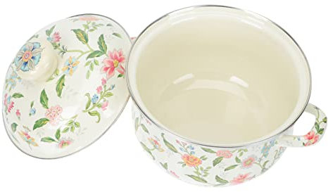 SUNMME 1pc Plat français pâtes Style Pratique Vapeur Ronde Ferme Cuisine cocotte Chinois bibimbap Soupe Acier cuisinière Couvercle Maison Double ragoût Oignon légumes Oeuf Pot Fonte Oiseaux