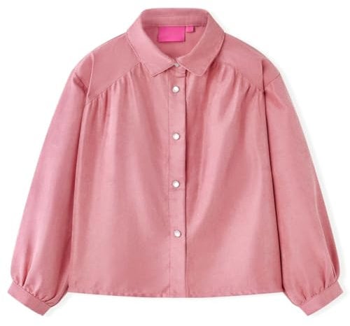 Chemisier Enfants à Manches Lanterne Vêtement Tout-Petits Filles Rose Vieux 140