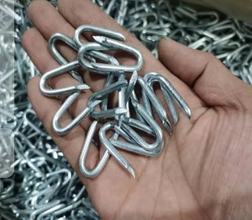(30 * 3MM) U Shaped Nails U Staple Nails for Fencing Netting, Fence U Shaped Staples, Galvanised Netting Staple Heavy Duty, Chicken Wire Fencing for Garden Fencing Wire Pack of 120(UK COMPANY)
