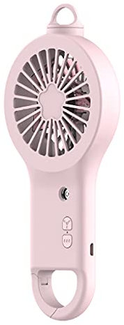 BAYORE Ventilador USB de mano, portátil, práctico ventilador de pulverización con clip flexible, agujero para colgar, ventilador de pulverización portátil, recargable por USB, humidificador portátil