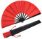 2 Stück Große Faltbare Seide Hand Fächer Chinesischer Tai Chi Faltender Handfächer Nylon Tuch Chinesischer Kung Fu Fan mit Halter Ärmel für Performance Tanz Dekorationen Festival (Rot)