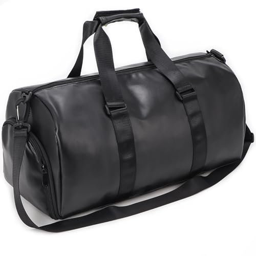 Wesoke Sport-Sporttasche Reisetaschen für Damen Herren, wasserdichte Fitness-Workout-Einkaufstasche, Yoga-Tragetasche Weekender Reisetasche mit Schuhfach, Schwarz