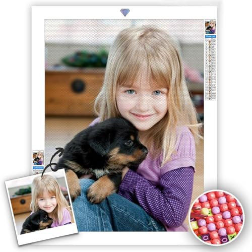 Lehaha Diamond Painting Personalizado Foto,Pintura Diamante Personalizada 5d Cuadro Diamantes Custom Diamond Painting Kit Completo,Bordado Diamond Painting Adultos NiñOs(Diamante Redondo,30x40cm)