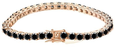 LOEXZAH Moissanite Tennisarmband für Damen, 18 Karat Gold, Damen-Tennisarmband, S925 Sterlingsilber, Tennisarmband, Labor-Diamant-Armband, Moissanit, schwarzes Tennisarmband, Stein, Moissanit