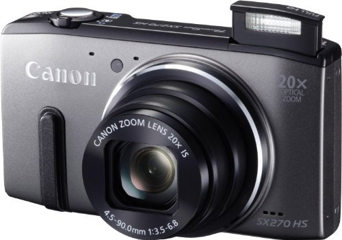 Canon PowerShot SX270 HS Compact Digital Camera - Grey (12.1MP, 20x Optical Zoom) 3 inch LCD (Renewed)