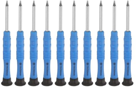QUARKZMAN 10 Stück Schraubendreher T5, 87mm Länge Mini Schraubenzieher Screwdriver Set Kohlenstoffstahl mit Ergonomischem Griff für DIY Reparaturen, Blau