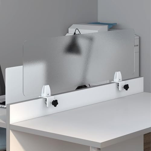 Acrylic Desk Divider Screen with Clamps, Portable Office Classroom Partition Panel