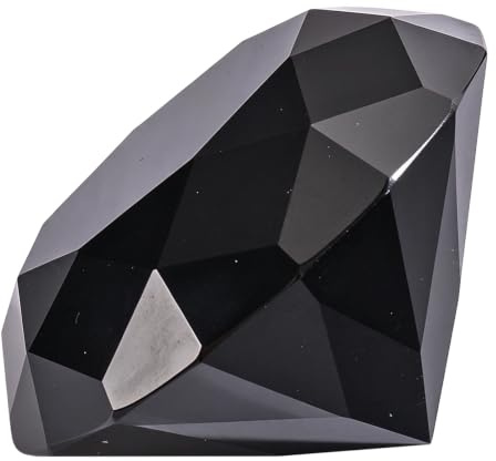 Eterspr Ständer Klar Glas Diamanten Deko, Klarer Kristallschliff Glasdiamant, für Hochzeitsdekorationen, Geschenk für Halloween Weihnachten Erntedankfest(Schwarz)