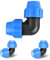 3 Stück PP-Fitting Verschraubung für PE Rohr 32mm，Klemmverbinder，32mm pe Rohr Verschraubung,Winkel 90° Kunststoff PP Kupplung für PE Rohr ，Blau