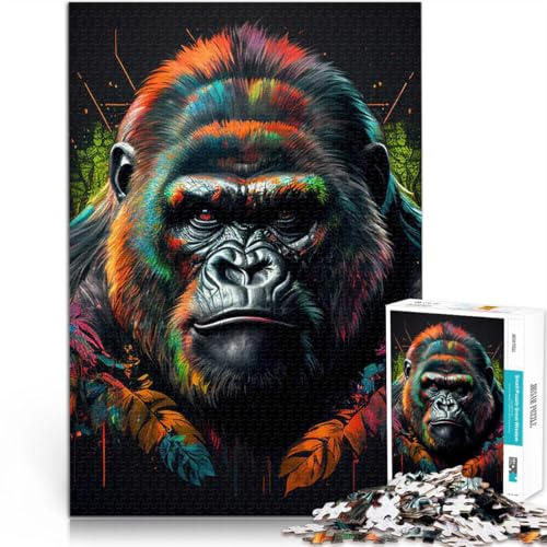 Adults 2000 Piece Jigsaw Puzzle The Old Gorilla Lernspielzeug für die ganze Familie mit passendem Poster und Quizblatt70x100cm