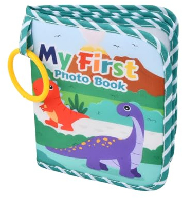 Baby Fotoalbum, Fotobuch aus Weichem Stoff, Babyalbum mit Dinosauriermuster, Mein Erstes Fotobuch für Neugeborene, Kleinkinder, Kinder, Baby-Dusche-Erinnerung-Geburtstagsgeschenke