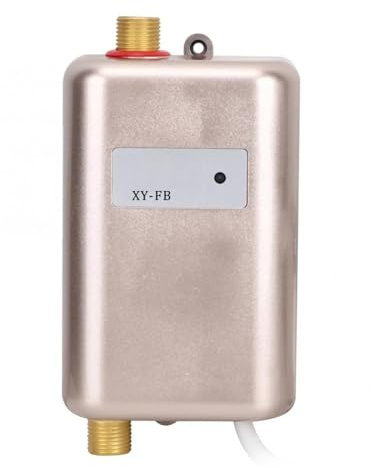 KONGMM Scaldabagno Elettrico, Scaldabagno Elettrico 3800W Riscaldatore di Acqua Calda Istantanea Senza Serbatoio Istantaneo Cucina Bagno Doccia Caldaia Ad Acqua A Flusso(Gold)